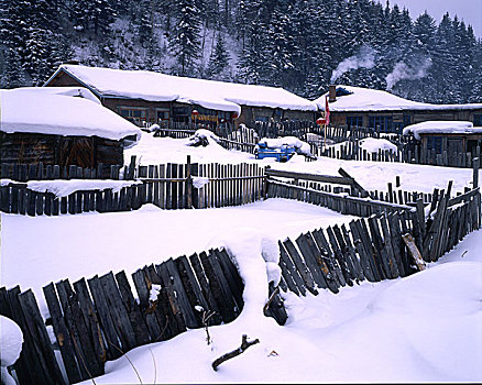 黑龙江雪乡村庄