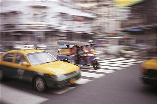出租车,汽车,交通,动感,曼谷,泰国,亚洲