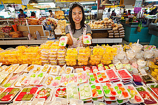 泰国,清迈,市场,蛋糕,甜点