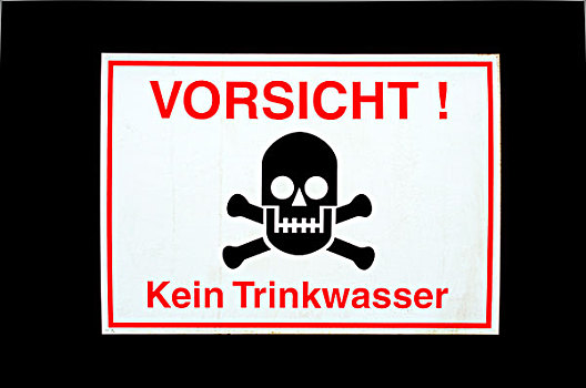 标识,警告,德国,饮用水,莱比锡,萨克森,欧洲
