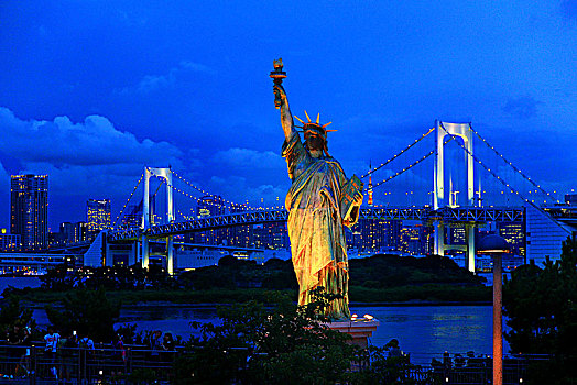 日本,东京,东京湾,台场,自由,雕塑