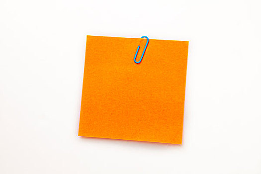 橙色,方便贴,纸夹,白色背景