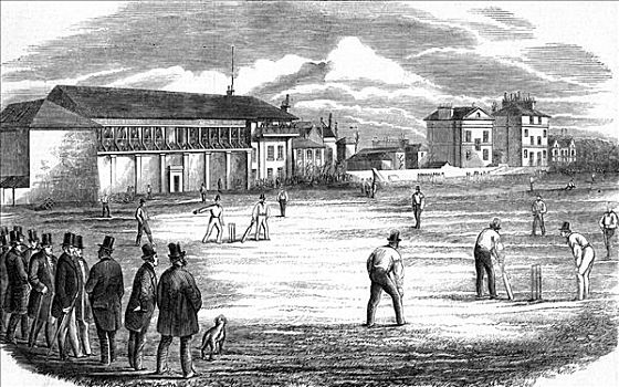 板球,地面,伦敦,1858年,艺术家,未知