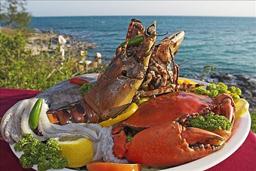 海鲜食品,岛屿,莫桑比克,非洲