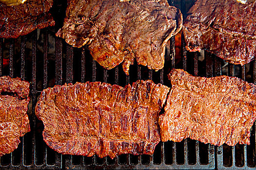 牛肉,肉,烧烤,烤制食品,灰烬,烟,美洲,风格