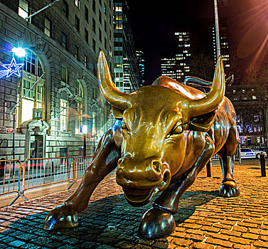 著名,牛市,雕塑,靠近,华尔街,纽约
