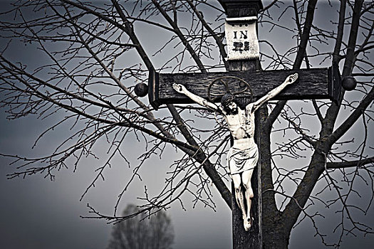 耶稣十字架,路边,十字架