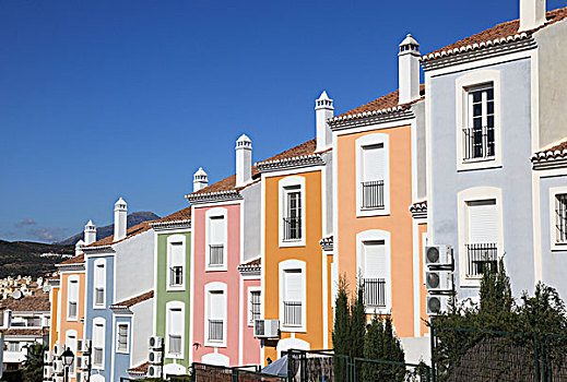 彩色,公寓楼,安达卢西亚,南方,西班牙