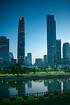 中国广东广州珠江新城夜景