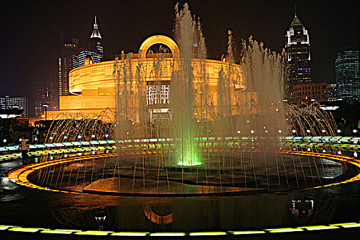 喷泉,人民广场,上海