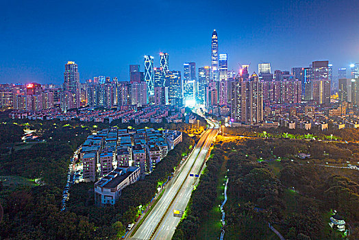 中国广东深圳福田都市夜景