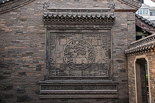 山西省晋中历史文化名城---榆次老城榆次县衙照壁墙雕