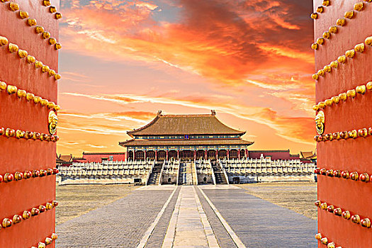 古老,皇家,宮殿,紫禁城,北京,中國