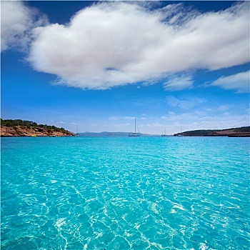 伊比萨岛,海滩,青绿色,地中海