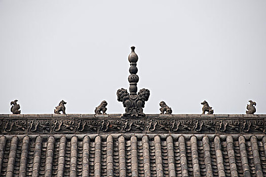 中国传统建筑屋脊上的吉祥兽装饰