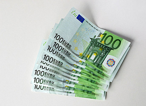 堆积,100欧元,货币,德国,欧洲