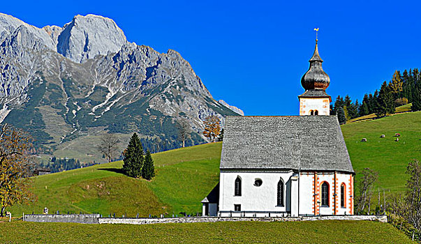 小教堂,阿尔卑斯草甸,提洛尔,奥地利