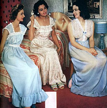 女性时尚,睡衣,20世纪50年代