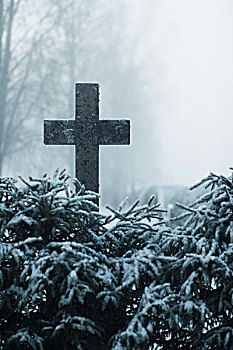 十字架,雪地