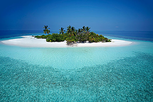 无人,棕榈岛,沙滩,外滨,珊瑚礁,阿里环礁,印度洋,马尔代夫,亚洲