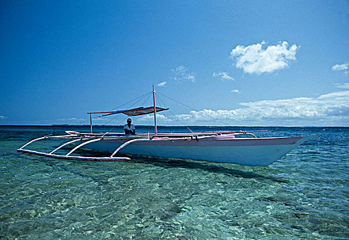 海滩,渔船,宿务岛,岛屿,菲律宾