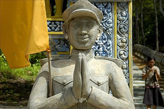 祈祷,男人,靠近,柬埔寨