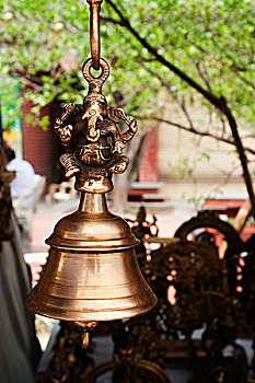 特写,铃,悬挂,市场货摊,新德里,印度
