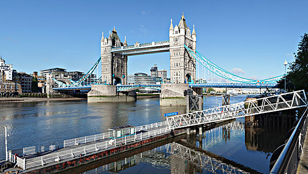风景,码头,塔桥,市政厅,伦敦,英格兰,英国,欧洲