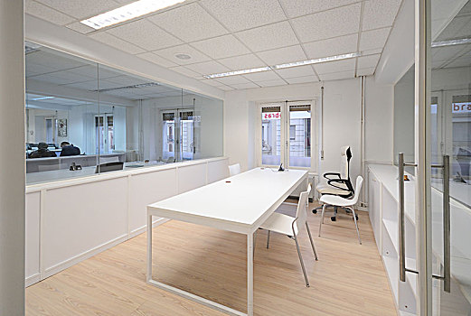 空,现代办公室,白色,家具