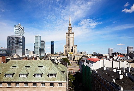 全景,华沙,城市,波兰