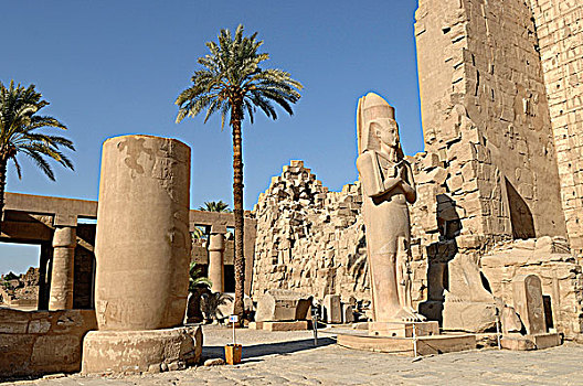 埃及,路克索神庙,卡尔纳克神庙,拉美西斯二世,雕塑
