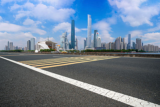 城市道路地面和建筑景观