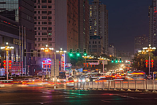 乌鲁木齐现代城市繁华夜景