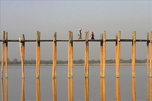 缅甸,曼德勒,阿马拉布拉,湖