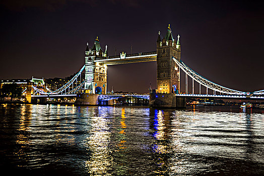 光亮,塔桥,夜景,伦敦,英格兰,英国,欧洲