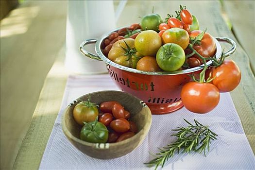 多样,西红柿,木碗,滤器
