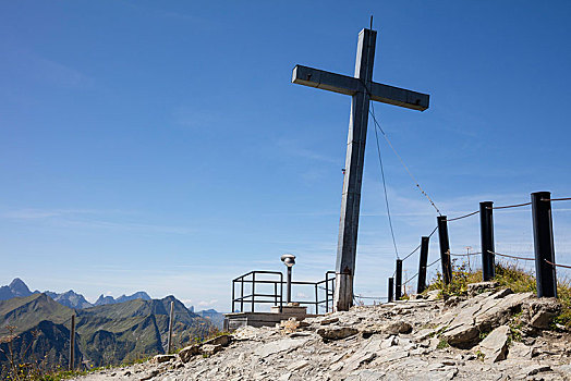 顶峰,穿过,克莱恩瓦泽泰,阿尔卑斯山,奥地利,欧洲