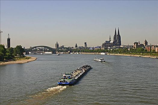 北方,霍恩佐伦大桥,莱茵河,科隆,德国