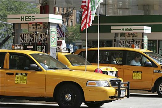 美国,纽约,出租车,黄色出租车