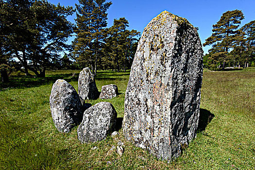 石头,埋葬,青铜时代,哥特兰岛,瑞典,欧洲