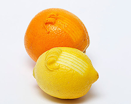 橙子,柠檬,卷曲,橙皮