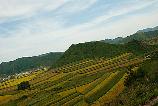 中朝边界鸭绿江对岸朝鲜风光