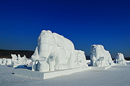 长春净月雪世界的雪雕