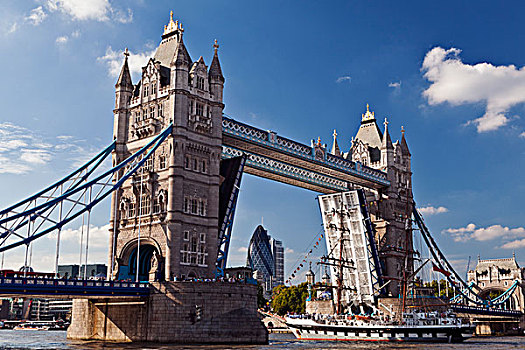 英格兰,伦敦,塔桥,高桅横帆船,泰晤士河