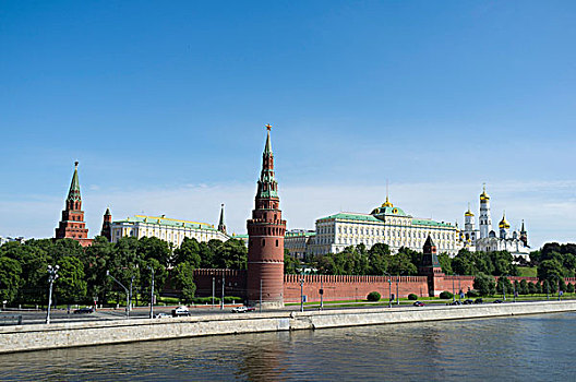 莫斯科,克里姆林宫,风景,石桥,俄罗斯,欧亚大陆
