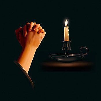蜡烛,燃烧,祈祷