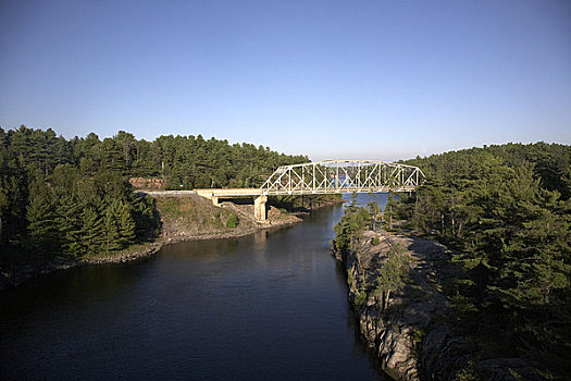 桥,上方,法国河,北安大略,加拿大