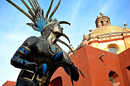 雕塑,正面,教堂,圣地亚哥,世界遗产,墨西哥,拉丁美洲,北美