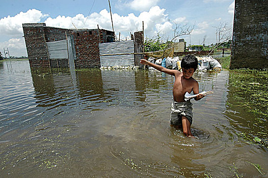洪水,达卡,孟加拉,七月,2005年
