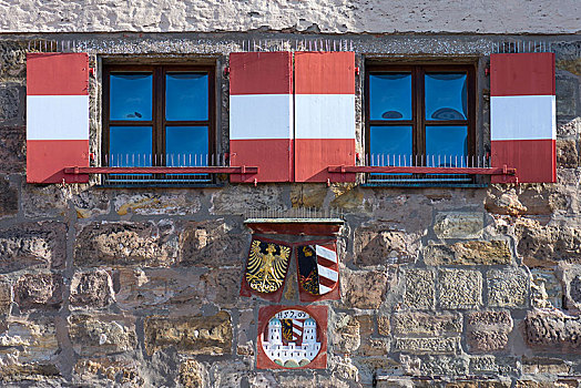 纽伦堡,大门,城市,盾徽,大小,中间,弗兰克尼亚,巴伐利亚,德国,欧洲